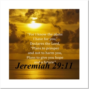 Jeremiah 29:11 Religious Quote Posters and Art